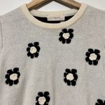 By Together  Floral Sweater Top Size Small Cream Black Knit Photo 2