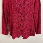 Vintage Moods by Krizia Blouse Red Abstract Pleats Long Sleeve Rayon Women Small Photo 4