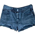 Levi's Levi’s 501 Black Destroyed Frayed High Rise Denim Shorts Distressed Indie Grunge Photo 0
