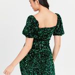 Altar'd State Dress Black emerald Green Sequins Mini Square Neck Holiday party Photo 1