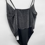 Forever 21 Bodysuit Juniors' Med Metallic/Black Cowl Neck Adjustable Straps New Photo 5