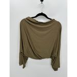 LOGO By Lori Goldstein Cardigan Scarf Button Sleeve Women M/L Green Stretch Photo 1