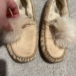 UGG  Dakota Water Resistant Pom Pom Cream Moccasin Slipper Size 8 Retail $120 Photo 4