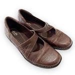 Clarks Bendables Rumpled Brown Leather Mary Jane Flats Women’s Size 9 Lagenlook Photo 0