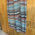 Presley Skye Cap Sleeve Print 100% Silk Crêpe de Chine Maxi Dress Sz M Blue Size M Photo 3