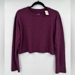 PINK - Victoria's Secret 🆕 NWT PINK Victoria’s Secret Long Sleeve Crop Top Eggplant Deep Purple Plum XS Photo 1