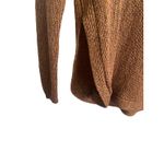 Alya Women Sweater S Brown Academia Open Knit Tunic Elbow Patch Cozy Fall Preppy Photo 4