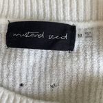 Mustard Seed  Tie Sleeves White Sweater Photo 3