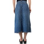 Lee Vintage 80s Blue Move Pleated Denim Maxi Skirt Photo 4