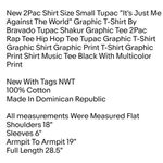 Bravado New 2Pac Shirt Size Small Tupac "It's Just Me Against The World" Graphic T-Shirt By Unisex Photo 1