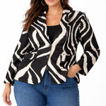 Eloquii  Modern Black Ivory Zebra Print Blazer Plus Formal Dressy Size 14/16 Photo 0