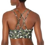 Core 10 Womens Spectrum Strappy‎ Longline Plunge Yoga Camo Sports Bra Size L Green Size L Photo 1