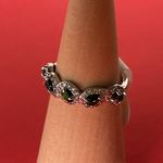 Bomb Party RBP6571 “Simple Kindness” LG Emerald Fire Opal Rhodium Sz 7 Ring NWT Photo 1