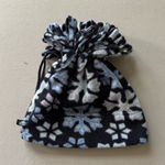 turtle fur. Vintage Snowflake Fringe Fleece Beanie Photo 0