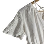 Thakoon White Eyelet Smocked Short Sleeve Cut Out Summer Mini Dress Size 0 Photo 8