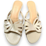 Naturalizer Beige Leather Open Toe Strappy Slip On Heel Sandals Sz 8 Photo 0