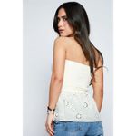 Micas ✨ Knot Front Knit Embroidered Tube Sz XS Top Beige✨ Photo 2