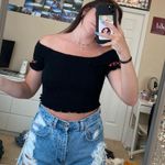 LA Hearts Cropped Black Off The Shoulder Top Photo 0