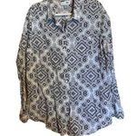 Old Navy Womens Size XXL Tall Multicolor Boho Print Classic Cotton Button Shirt Photo 0