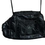 Vintage 1980s Faux Leather Crossbody Patch Colorful Purse Black Photo 1