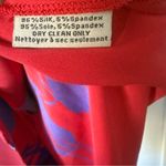 Tucker Disco in Red Sea Silk Ruched Abstract Button Up Shirt Dress Size M Size M Photo 7