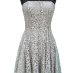 Cache  Nude Metallic Lace Strapless Event Dress Lined Shelf Bra New NWT $188 Photo 2