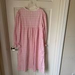 Vintage Nicole Long Gown Sleepwear Dress Button Down Pink White Medium Photo 1
