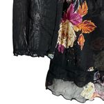 Vintage Mesh Babydoll Top Ruffle Floral 90s Y2K Whimsigoth Fairy Boho Size S Black Photo 3