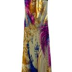 Wow! Prom & Pageant 100% Silk Formal Dress Sleeveless Gold Blue Y2K Size 4 Photo 0