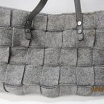 Alma Tonutti Grey Zipper Wool Woven Tote Handbag Made In Italy Satchel Gray Photo 1