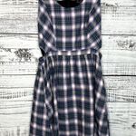 Hot Topic  Pink & Blue Plaid Dark Academia Side Cutout Skater Dress M Photo 0