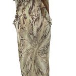 ZARA  Dress Snake Animal Print‎ Slip Midi Beige Tan Brown Ruffle Size Medium Photo 4