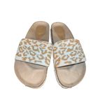 Anthropologie  Tan and White Leopard Slide Sandals Photo 1