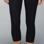 Run Inspire Crop II Lululemon Black Cropped Leggings Floral Size 2 Photo 0
