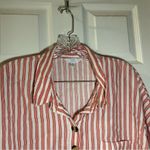 Time & Tru  Orange-Red/White Striped Popover Blouse XL Photo 2