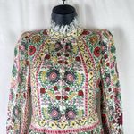Alice + Olivia  Lawson Floral Paisley Boho Mock Neck Lace Mini Dress Size 0 Photo 3