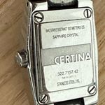 Certina Rare Luxury Designer Ladies Watch Black Dial Stainless Bracelet Hands Silver Photo 8
