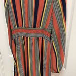 Charlotte Russe  Orange Blue Striped Dress Peek A Boo Sleeve Vacation Wear Size M Photo 10