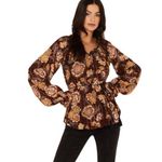 Shyanne Western Women’s Belted Peasant Top Size XS Photo 0