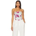 NEW Favorite Daughter The Lanai Top in Summer Peony Strapless Pink Size 14 Photo 2