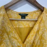 Eddie Bauer  100% Cotton Yellow Paisley Fit & Flare Dress Boho Sz S Photo 4