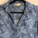 Cloth & Stone Palm Print Chambray Tencel Lyocell Shirt Dress Photo 2
