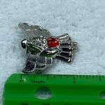 Silver Color Metal Guardian Angel Jewelry Pin Brooch Red Heart Center Photo 10