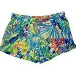 Lilly Pulitzer  Bright Drawstring Katia‎ Green Blue Lounge Shorts LARGE Colorful Photo 0