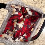 Hand Made Knitted Grey Purse Silk Floral Gray Photo 2