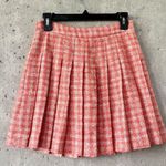 ZARA  Orange & White Tweed Pleated Mini Skirt – Size XS Photo 2