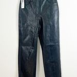 Aritzia NWT Wilfred Melina Black Python Snakeskin Faux Leather Straight Leg Pant Photo 0