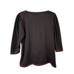 Onque Casual Womens Black Santa Claus Christmas 3/4 Sleeve L Holiday Lightweight Size L Photo 1