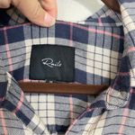 Rails Angelica Almond Pink Navy Plaid Soft Flannel Button Down Shirt Size Medium Photo 4