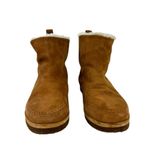 Jenni Kayne  Suede Moc Shearling Lined Slip On Ankle Snow Boots Tan Size 39 Photo 2